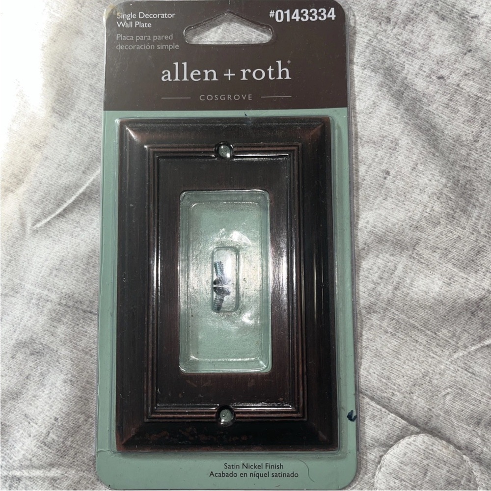 Allen + Roth Cosgrove Single Decorator Wall Plate - Brown